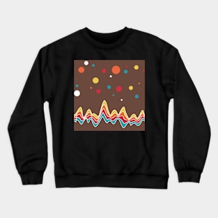 rainbow ecg and colorful confetti on chocolate Crewneck Sweatshirt